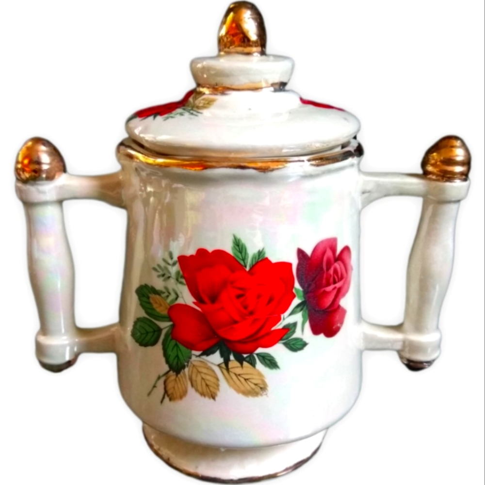 Rose Design 2 Handle Ceramic Mug